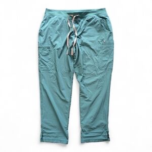 FIGS Women’s FREEx Lined Yola Skinny Straight‎ Leg Scrub Pants XXL in Eucalyptus